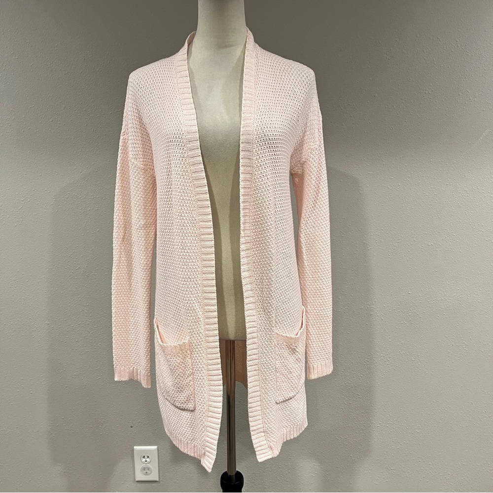 Workshop Light Pink Open-Front long sleeve long Cardigan‎ size medium
